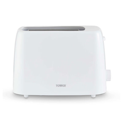 Tower  2-Slice Toaster with 6 Browning Levels, Cancel Setting, Removable Crumb Tray, 650W, white, T20087WHT