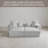 4-Piece Upholstered Light Gray Corduroy Modular Sectional Sofa with Movable Ottoman – Fully Compressed, No Assembly Required-1698555119