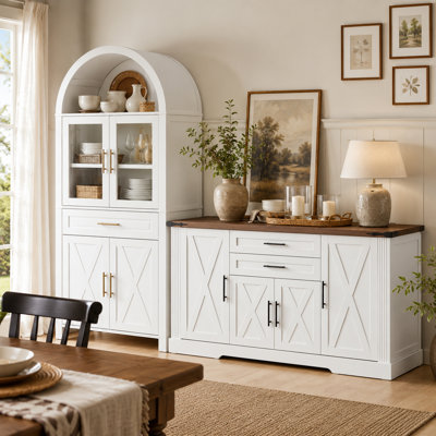 Ensemble de buffet 2 pièces avec rangement 2 pièces Farmhouse