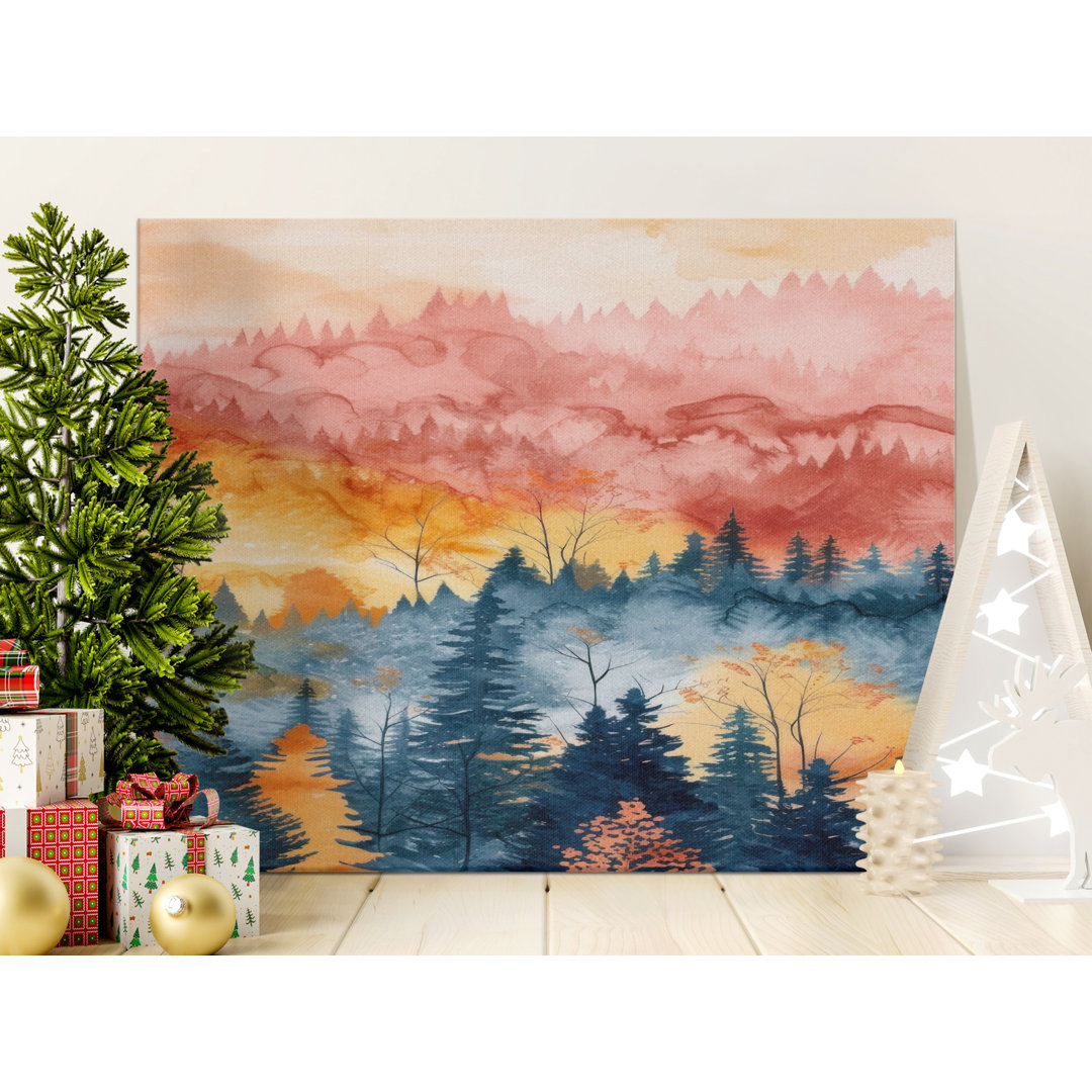 Rustic Mountain Forest Canvas Print