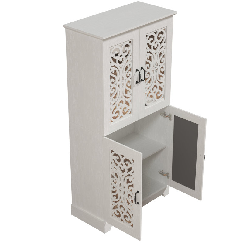 Garde-manger 63,6 po Clarksville, Blanc perle