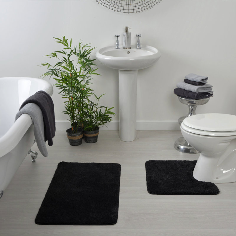 Jordan Microfibre Non Slip Bath Mat, Black