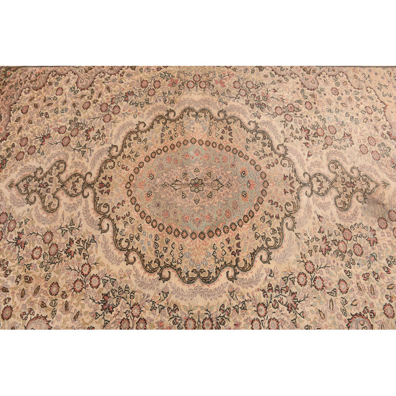 Tapis turc rétro de style kaiseri rétro de style Anatolien beige idéal pour les salons spacieux