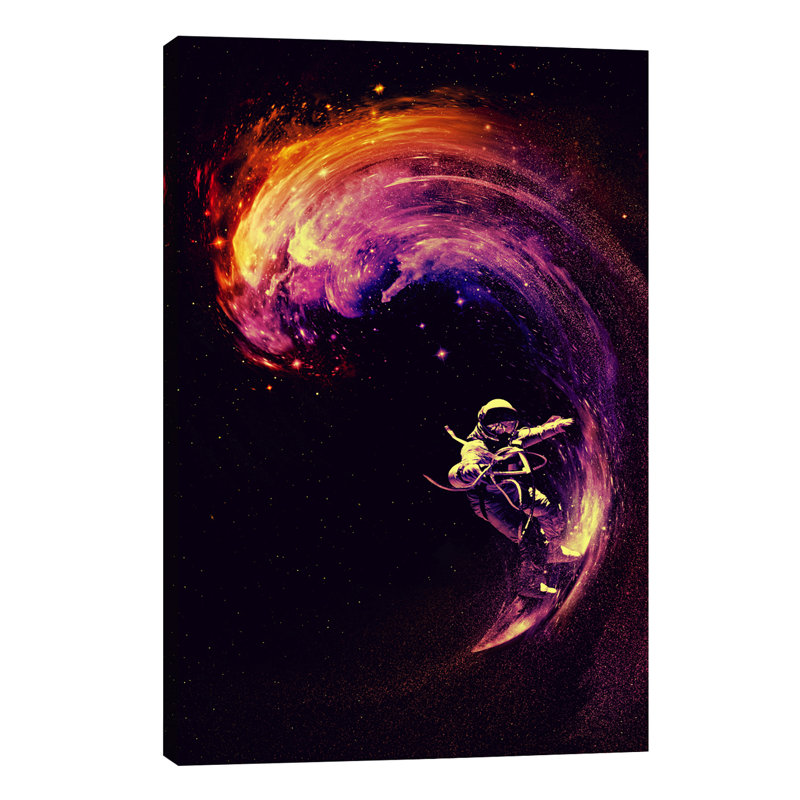 Espace surfer par l’art mural sur toile Nicebleed, H 18 po x l 26 po x P 1,5 po, Toile tendue, Pas de tapis