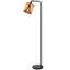Lampe sur pied en verre Tiffany avec tête réglable, 58 pouces, noir, tons naturels