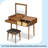 43.3" Classic Wood Makeup Vanity Set With Flip-Top Mirror And Stool, Dressing Table With Three Drawers And Storage Space, -1659778945