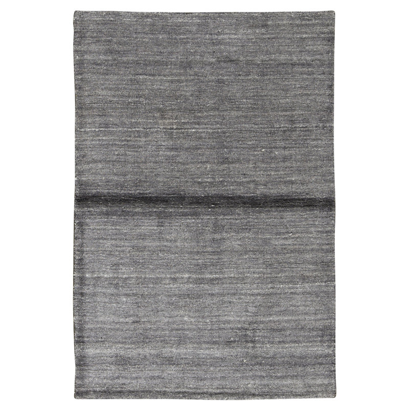 Hand Knotted Area Rug in Charcoal