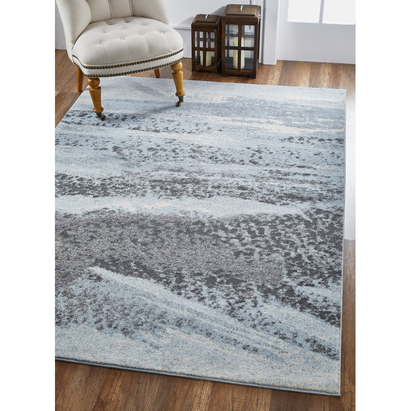 Tapis Kohrs, Rectangle 6 pi 7 po x 9 pi 6 po, Bleu/Gris