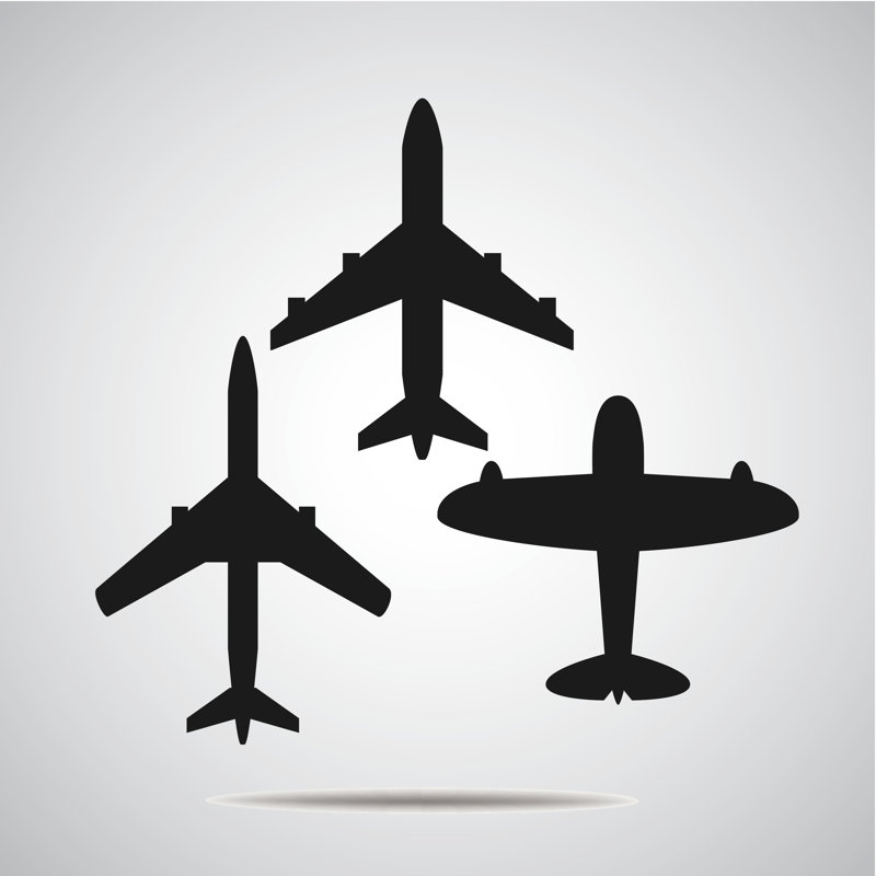Airplane Icon by HS3RUS - Wrapped Canvas Print, 30cm H x 30cm W x 3.8cm D