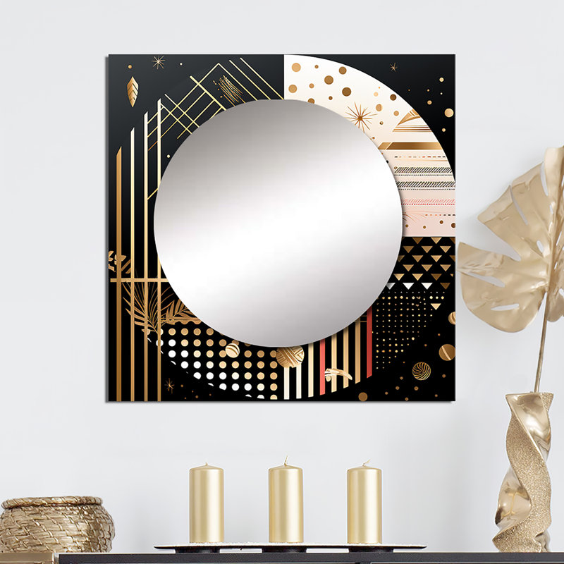 Gianlucca - Miroir mural géométrique moderne pour la chambre à coucher, 36 po x 36 po