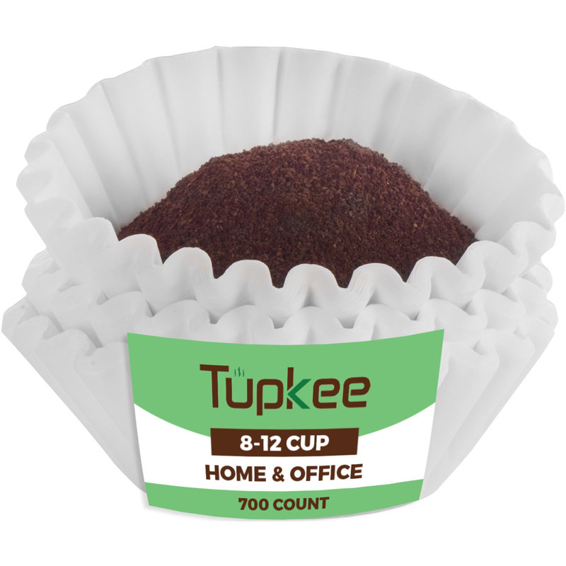 Filtres à café Tupkee 8 à 12 tasses - 700 pièces, style panier, papier blanc, filtre à café sans chlore.