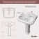 GETPRO 26.75'' Tall White Vitreous China Rectangular Pedestal Bathroom Sink with Overflow