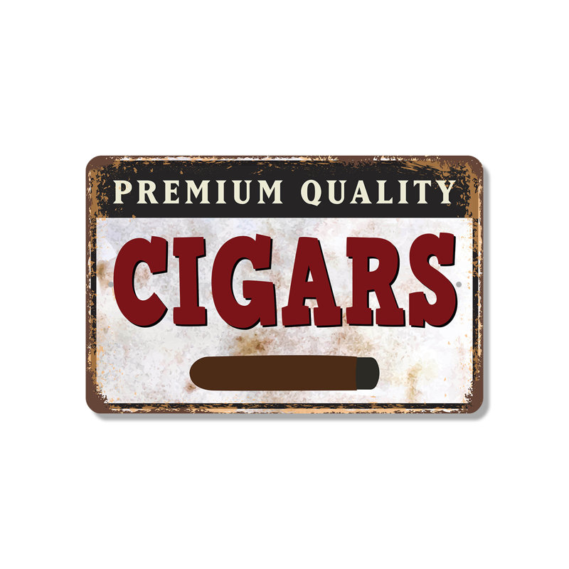 Enseigne en plastique de qualité supérieure 8 po x 12 po Cigars