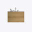 Wall Mount 30" Natural Oak Bathroom Vanity with Ceramic Sink with three faucet holes, Large Storage Floating Bathroom Vanity for Modern Bathroom, Pre-assembled