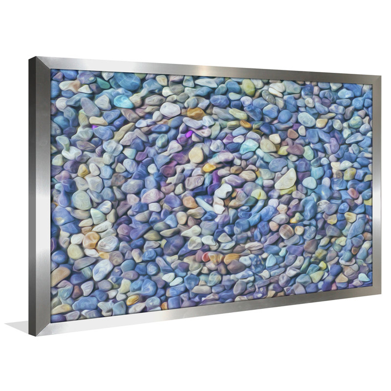 « water pierres 7 », reproduction de photo encadrée, H 35,5 po x l 51,5 po x P 0,75 po