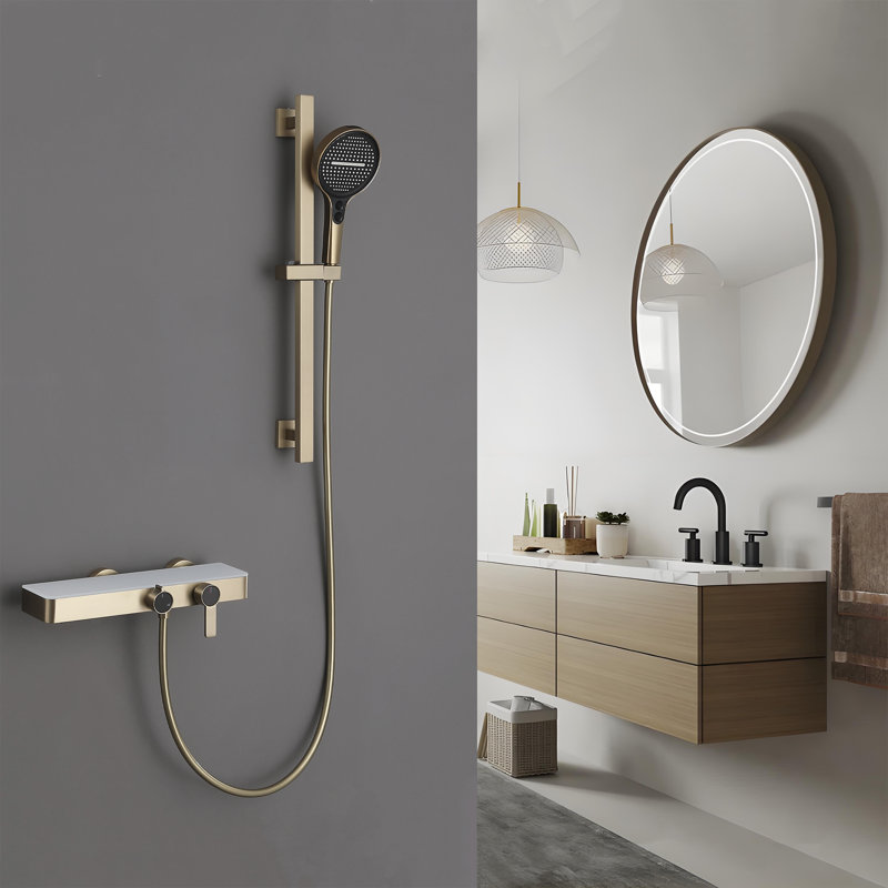 Modern Multifunctional Thermostatic Shower Set Simple Hot And Cold Knob Shower Set Two-Function Bathtub Faucet Set