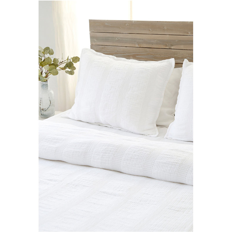Nantucket Hand Woven Blanket, White, Queen