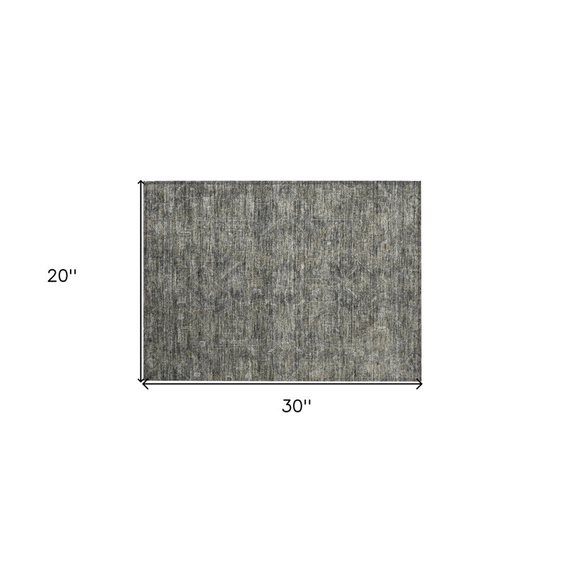 Tapis intérieur lavable antidérapant oriental brun et noir 2 pi x 3 pi