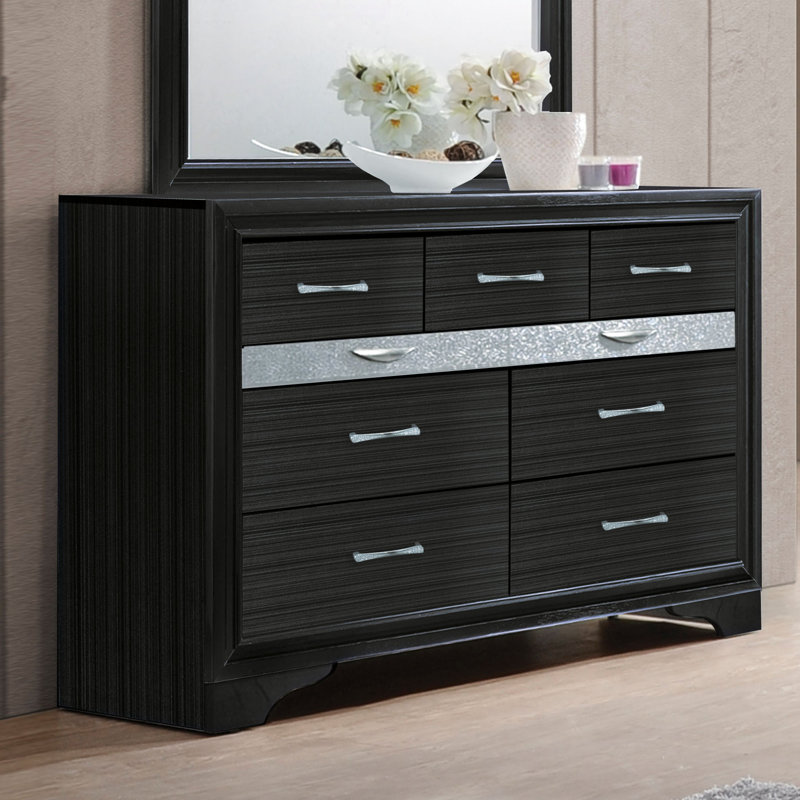 Commode 9 tiroirs Tarawa, Noir
