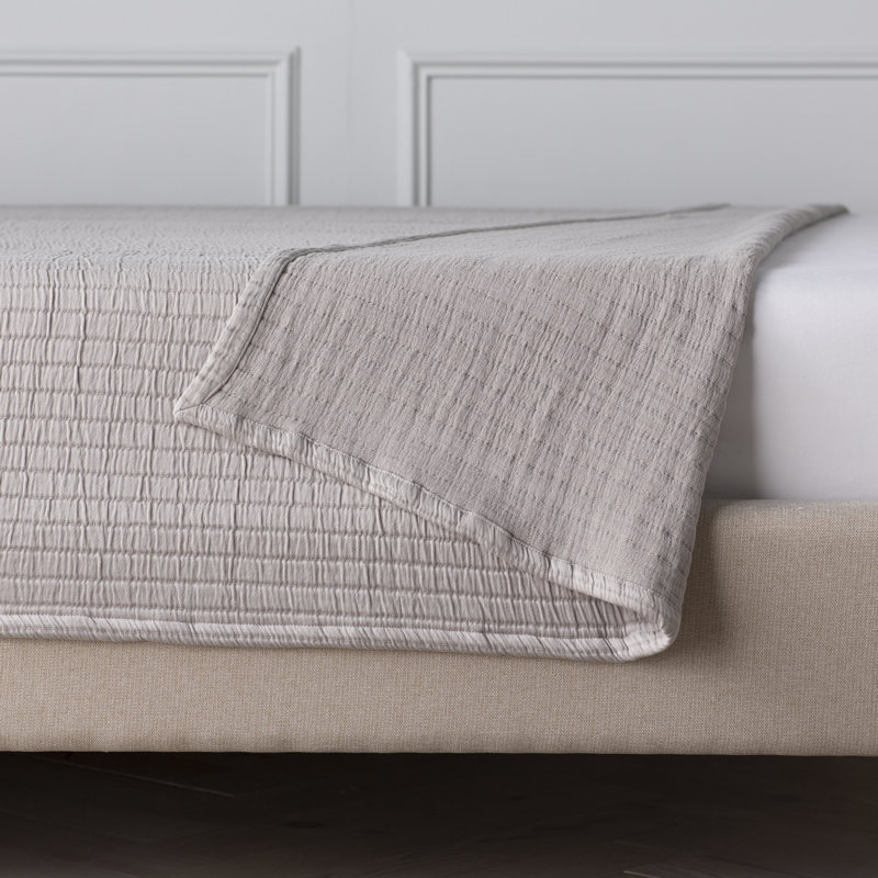 Boyfriend Matelasse Coverlet, Gray, Queen Coverlet