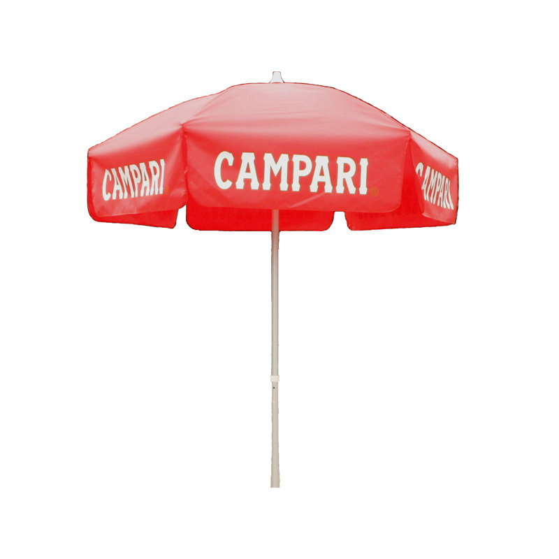 italian logo patio umbrellas Printed Market Umbrella Frame and Canopy / 22lb Heavy Duty Base & Waterbag position tilt lets you adjust the angle of the shade as the sun moves across the sky 6 ft Cinzano Vinyl Umbrella