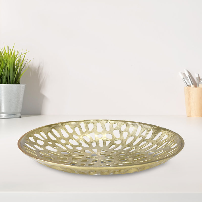 Red Barrel Studio® Aluminum Tray, Gold