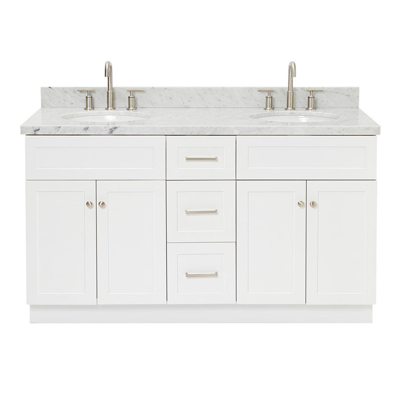 Ensemble de meuble-lavabo double 61 po Abell, Blanc