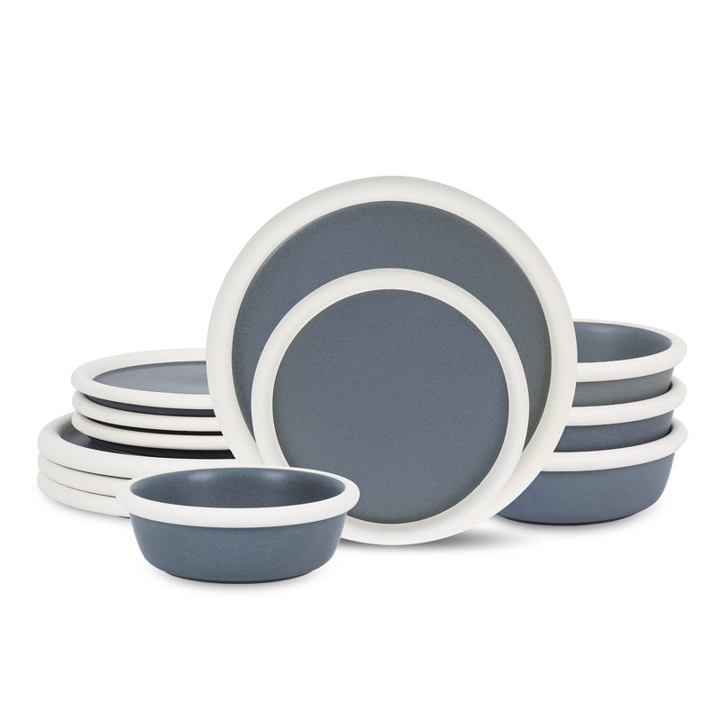 Stone Lain Capri 12-Piece Dinnerware Set Stoneware, Gray