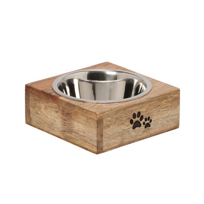10 bols pour animal de compagnie en bois de manguier carré 10 pièces Strawberry Street Goldie
