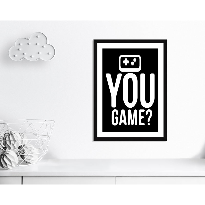 «You Game inversée», art encadré, Cadre noir, H 36,5 po x l 26,5 po x P 0,63 po