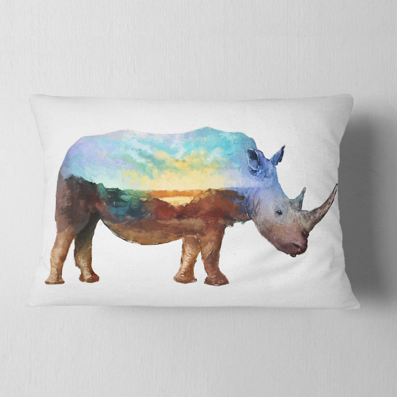 Coussin lombaire à exposition double animal rhino