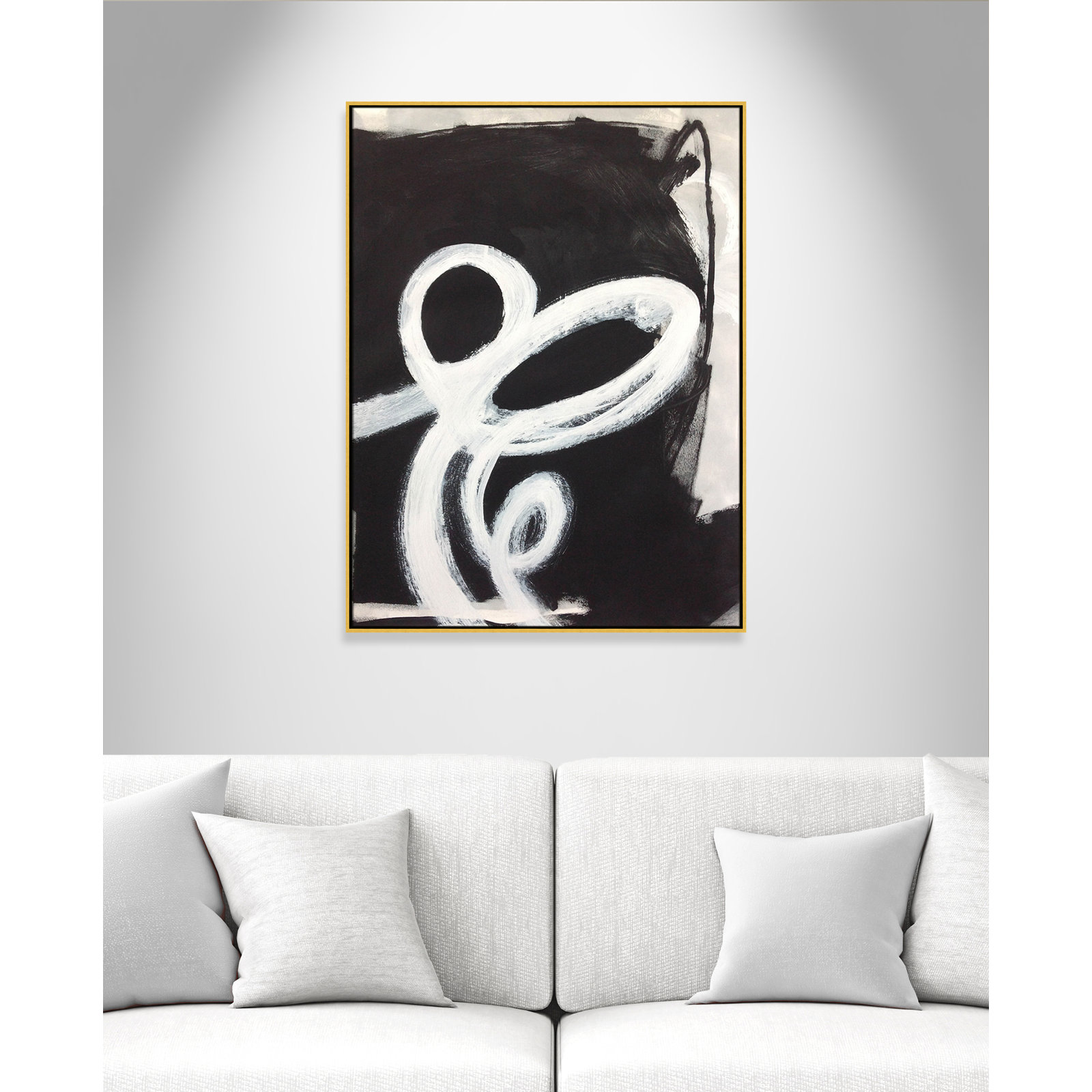 Bronte "Swirly Swirls II" Print, 49.5" H x 37.5" W x 2" D, Gold Floater Framed, No Mat