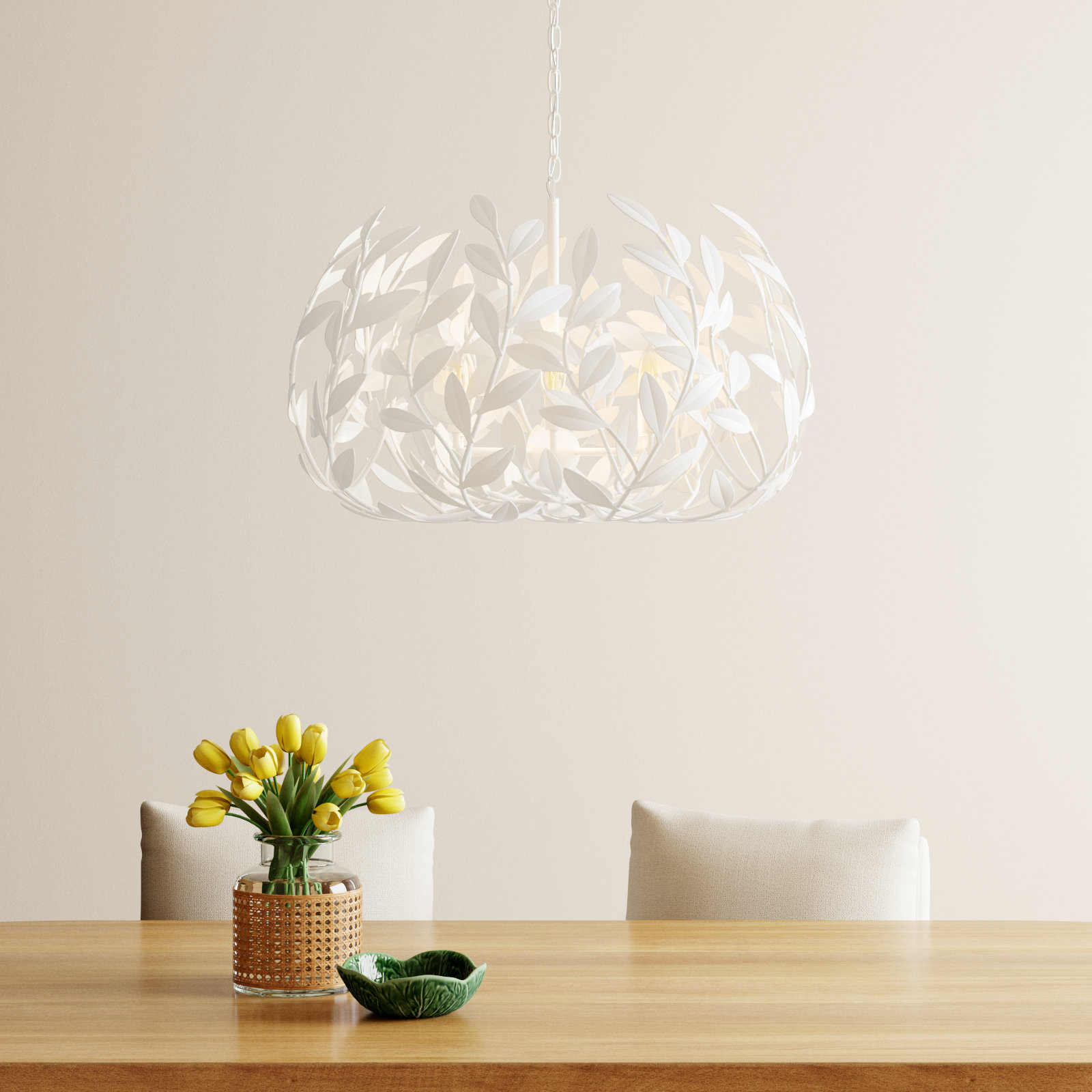 Conde 6 - Light Dimmable Globe Chandelier, Matte White