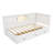 L-Shaped Bed Frame With Drawer And And Bookcase-156971849