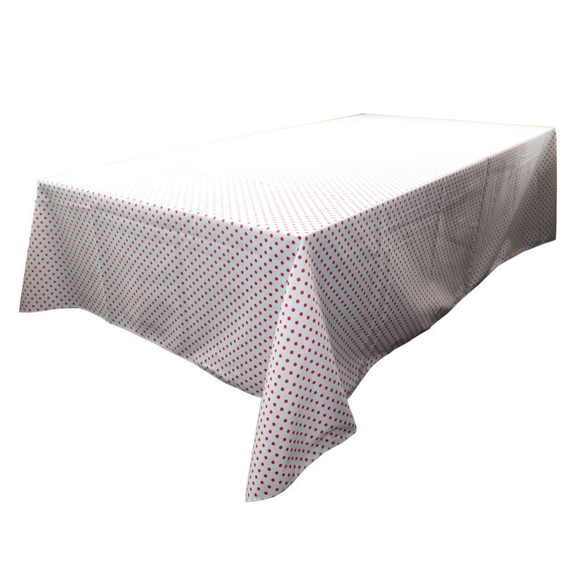 Mini Dots Print Tablecloths, White/Red, 58" Square