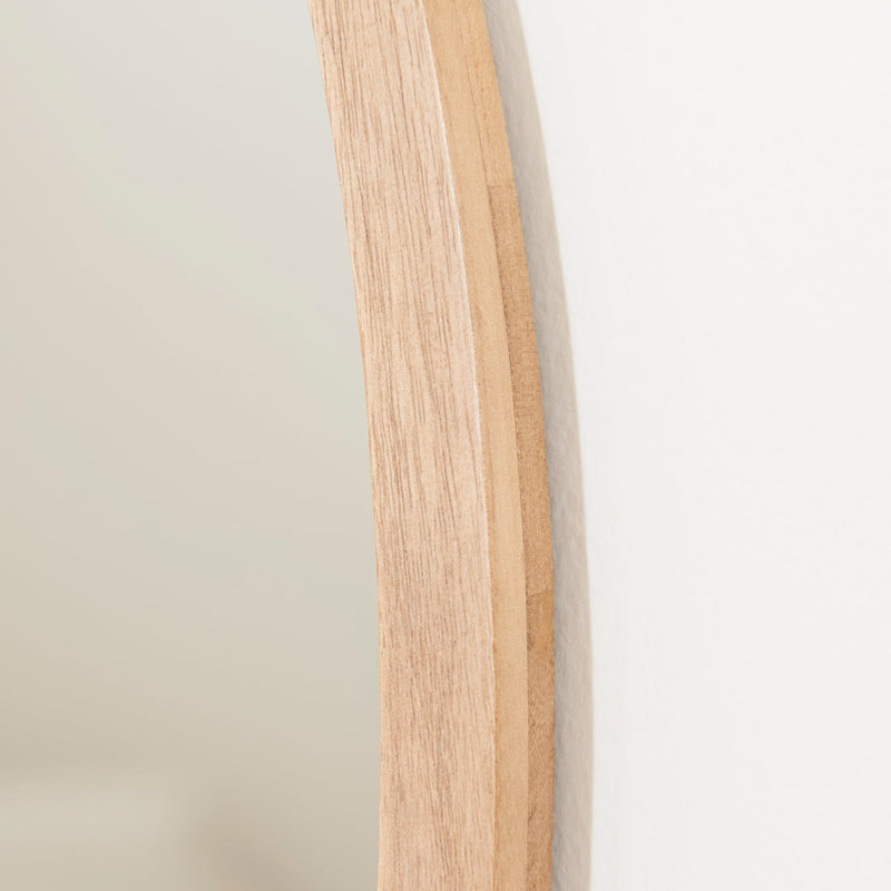 Luvine Solid Wood Round Mirror, 100 cm H x 100 cm W