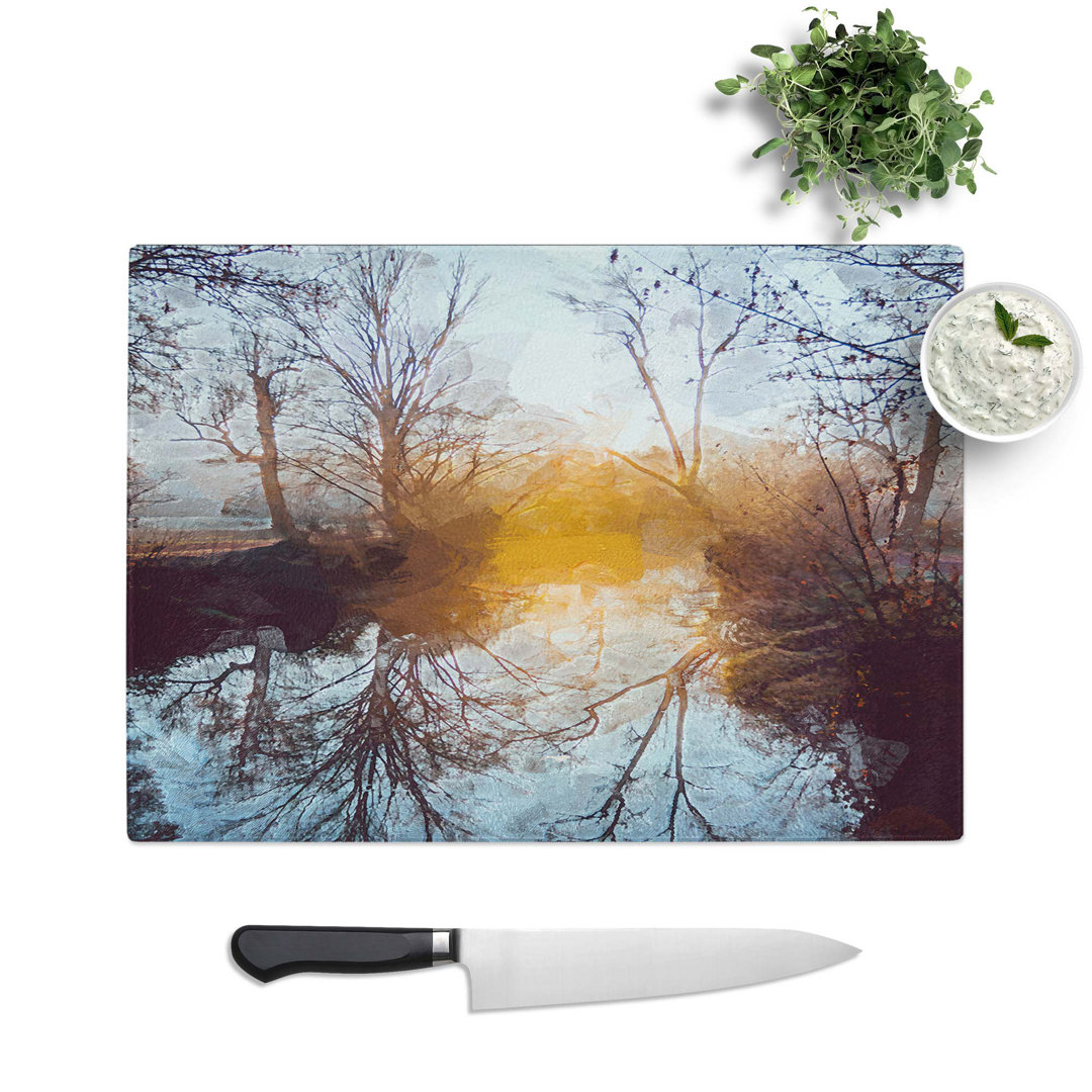 Tempered Glass Trees in Abstract Chopping Board