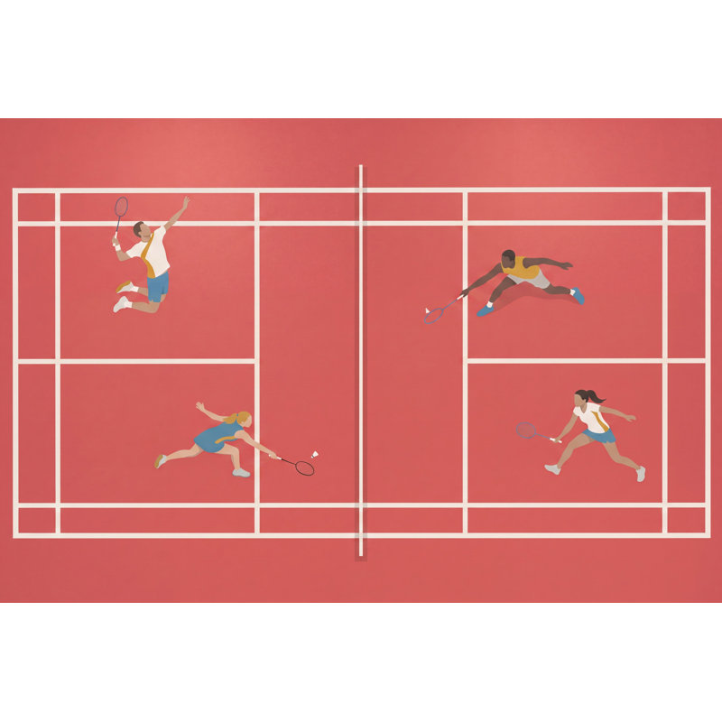 Décoration murale Badminton, 120 po x 96 po, Non tissé