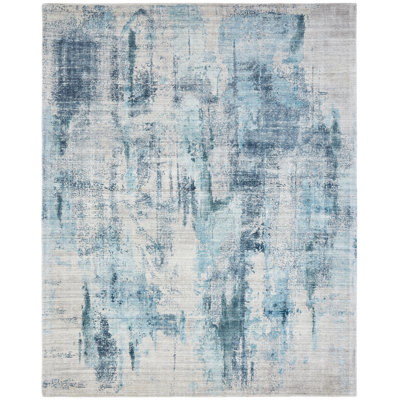 Abstract Area Rug in Blue