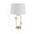 Modern Accent Table Lamp With Butterfly Accent On Base - Whimsical Small Table Lamp For Bedside, Desk, Or Living Room Decor - 24", White & Gold