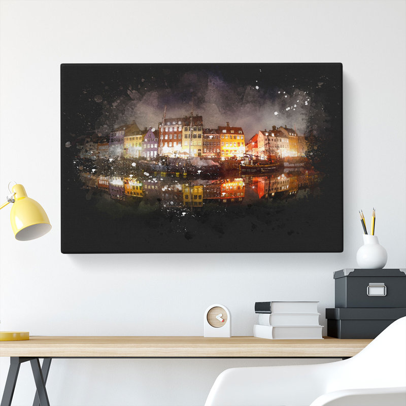 Nyhavn Canal In Denmark - Wrapped Canvas, 40cm H x 60cm W x 3cm D