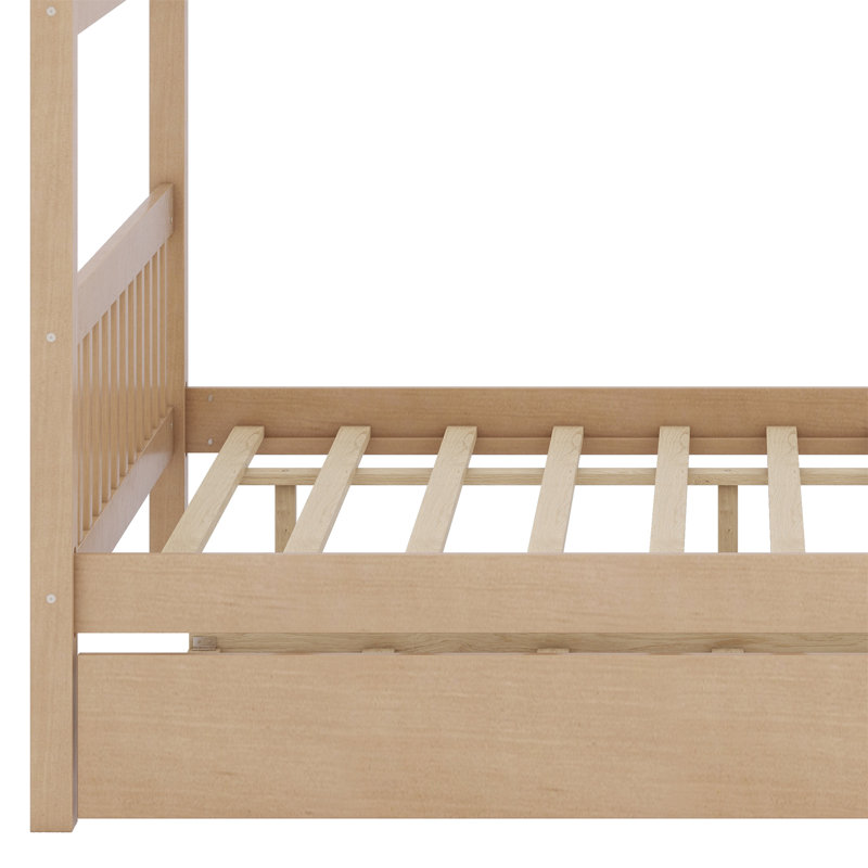 Lit en bois avec couchette, Naturel