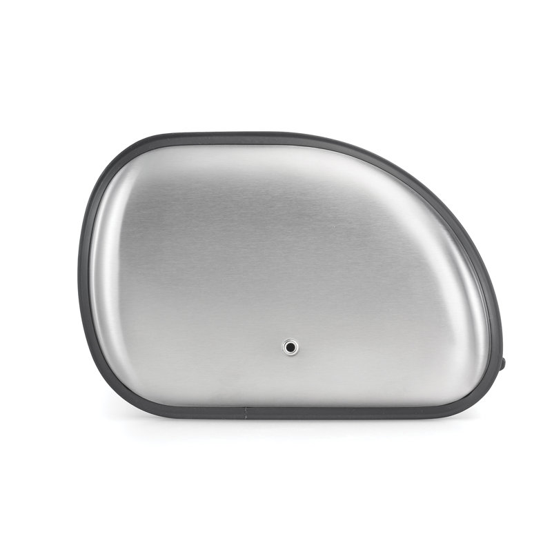 Black Steel Roll-Top Bread Box with Venting Holes