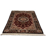 Canvello Hand Made Formal Medallion Sino Tabriz Rug - 4'1'' X 5'11''
