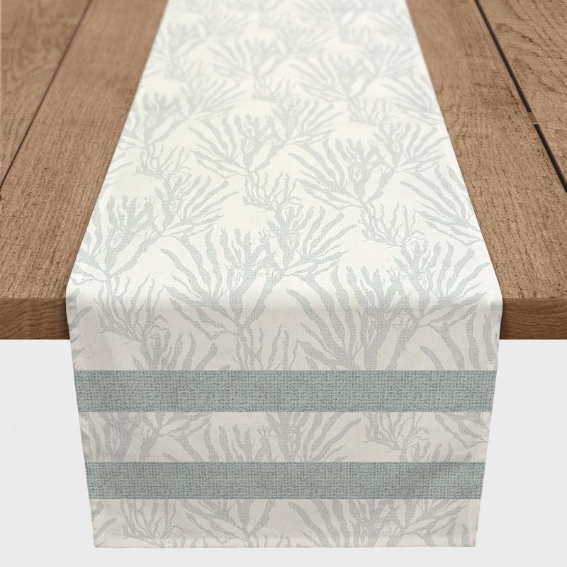 Marblehead Rectangular Striped Table Runner, Blue/White, 90" x 16"