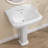 Ogonbrick 23'' Vitreous China Rectangular Bathroom Pedestal Sink with Overflow in White