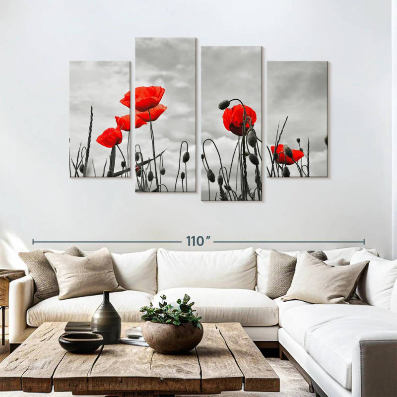 Pop Red Poppies, H 54 po x l 84 po