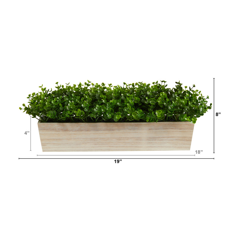 8'' Faux Eucalyptus Plant in Wood Planter
