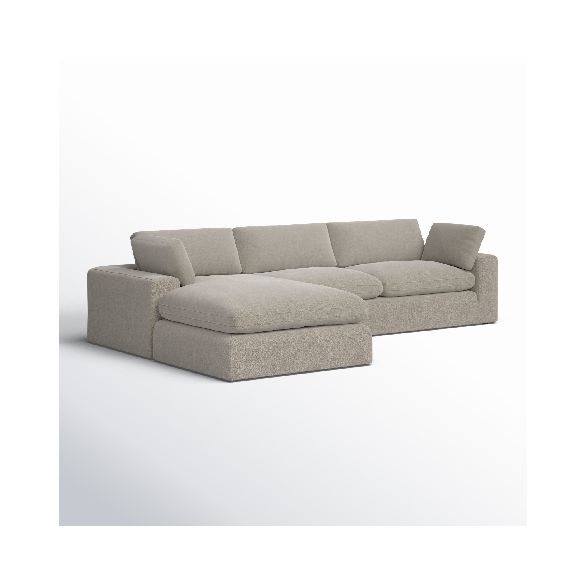 Asher 2 - Piece Upholstered Chaise Sectional, Left Hand Facing, Effie Flax Performance Linen