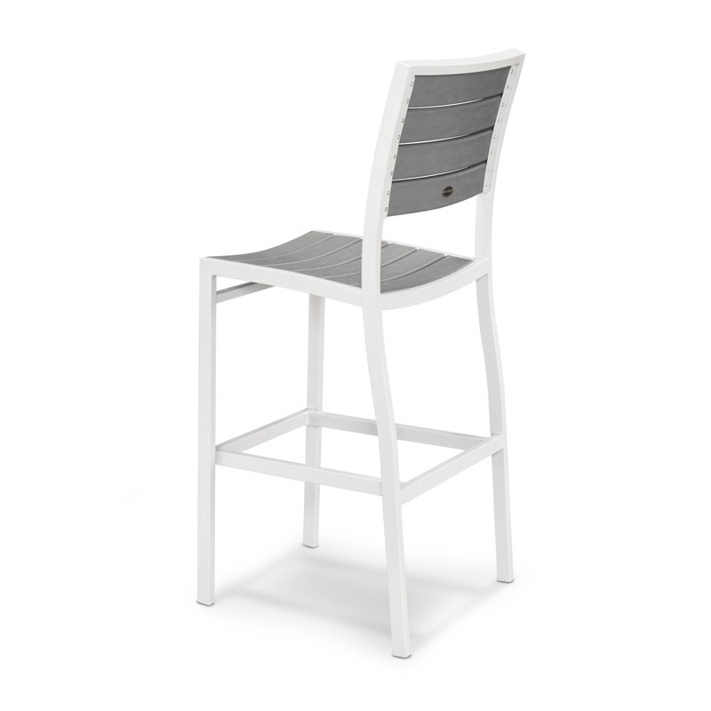 Chaise d'appoint de bar POLYWOOD Euro, Gris ardoise, Blanc